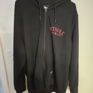 Black Hoodie with PitBull Red Logo 2XL